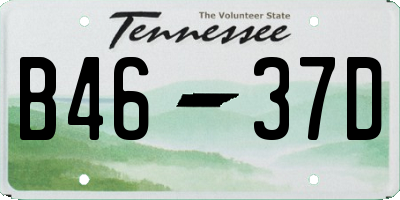 TN license plate B4637D