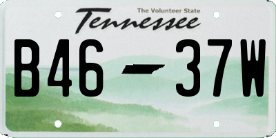 TN license plate B4637W