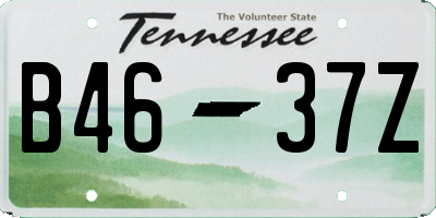 TN license plate B4637Z