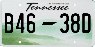 TN license plate B4638D