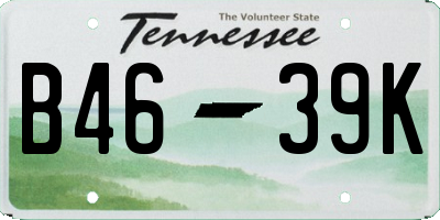 TN license plate B4639K