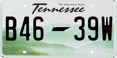 TN license plate B4639W