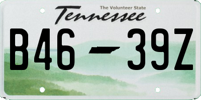 TN license plate B4639Z