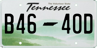 TN license plate B4640D