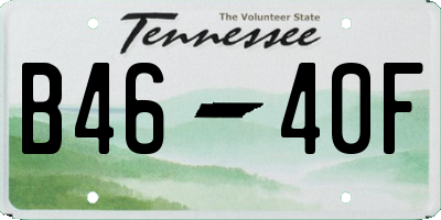 TN license plate B4640F