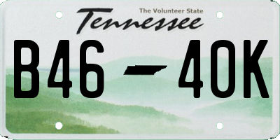 TN license plate B4640K