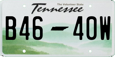 TN license plate B4640W