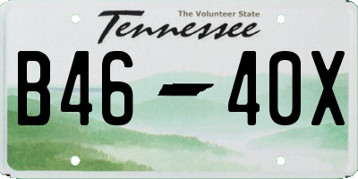 TN license plate B4640X