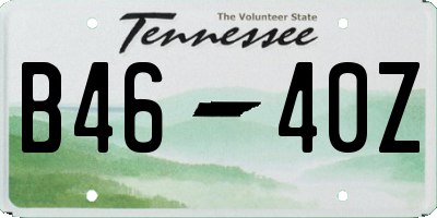 TN license plate B4640Z