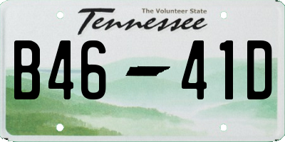 TN license plate B4641D