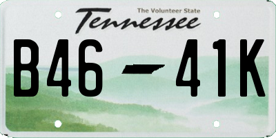 TN license plate B4641K