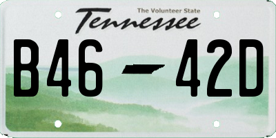 TN license plate B4642D
