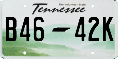 TN license plate B4642K