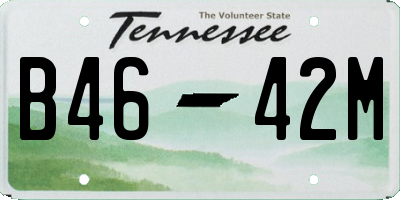 TN license plate B4642M