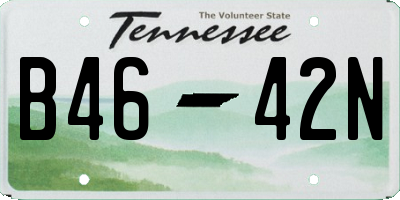 TN license plate B4642N