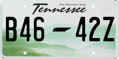 TN license plate B4642Z