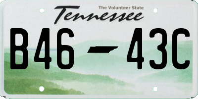 TN license plate B4643C