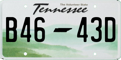 TN license plate B4643D
