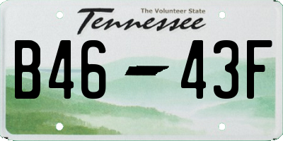 TN license plate B4643F