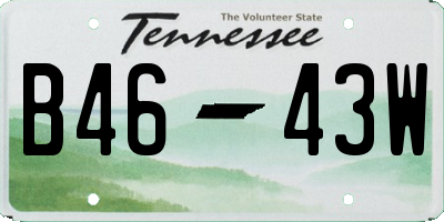 TN license plate B4643W