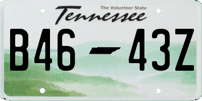 TN license plate B4643Z