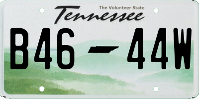 TN license plate B4644W