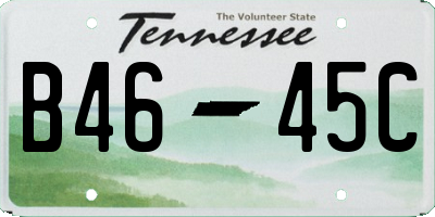 TN license plate B4645C