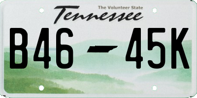 TN license plate B4645K