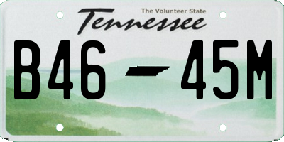 TN license plate B4645M