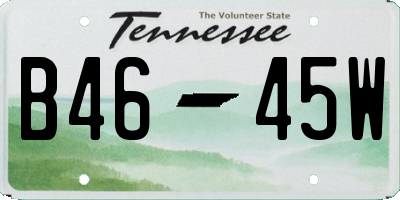 TN license plate B4645W