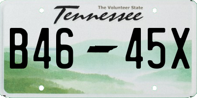 TN license plate B4645X