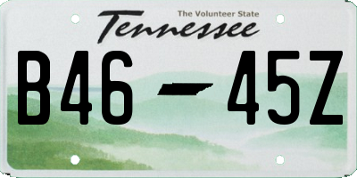 TN license plate B4645Z
