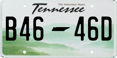TN license plate B4646D
