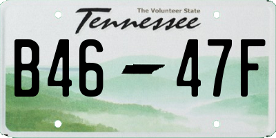 TN license plate B4647F