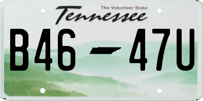 TN license plate B4647U