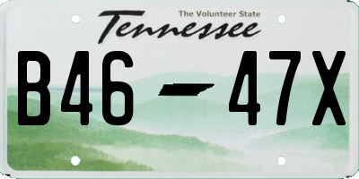 TN license plate B4647X