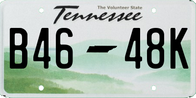 TN license plate B4648K