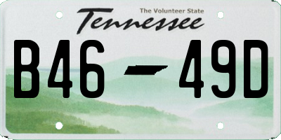 TN license plate B4649D
