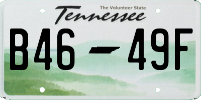TN license plate B4649F