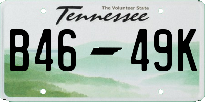 TN license plate B4649K