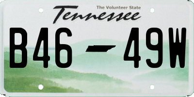 TN license plate B4649W