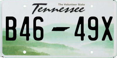 TN license plate B4649X