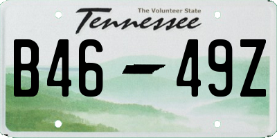 TN license plate B4649Z