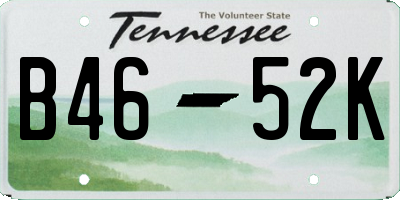 TN license plate B4652K