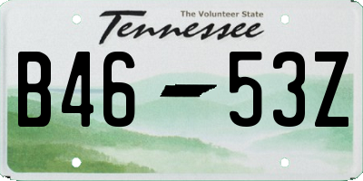 TN license plate B4653Z