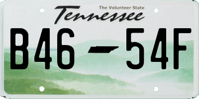 TN license plate B4654F