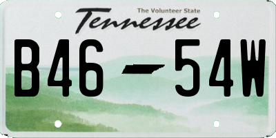 TN license plate B4654W