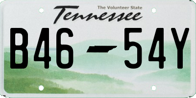 TN license plate B4654Y