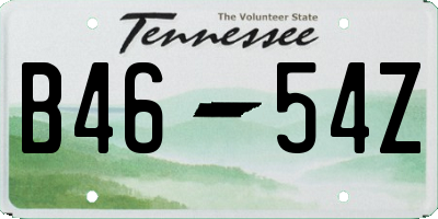 TN license plate B4654Z