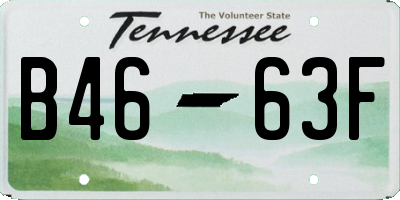 TN license plate B4663F